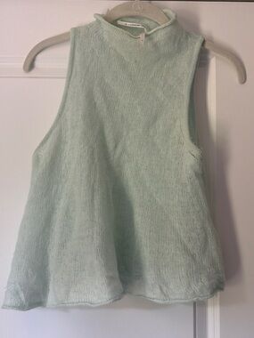 Anthropologie Mint Sleeveless Mock Neck Knit Tank